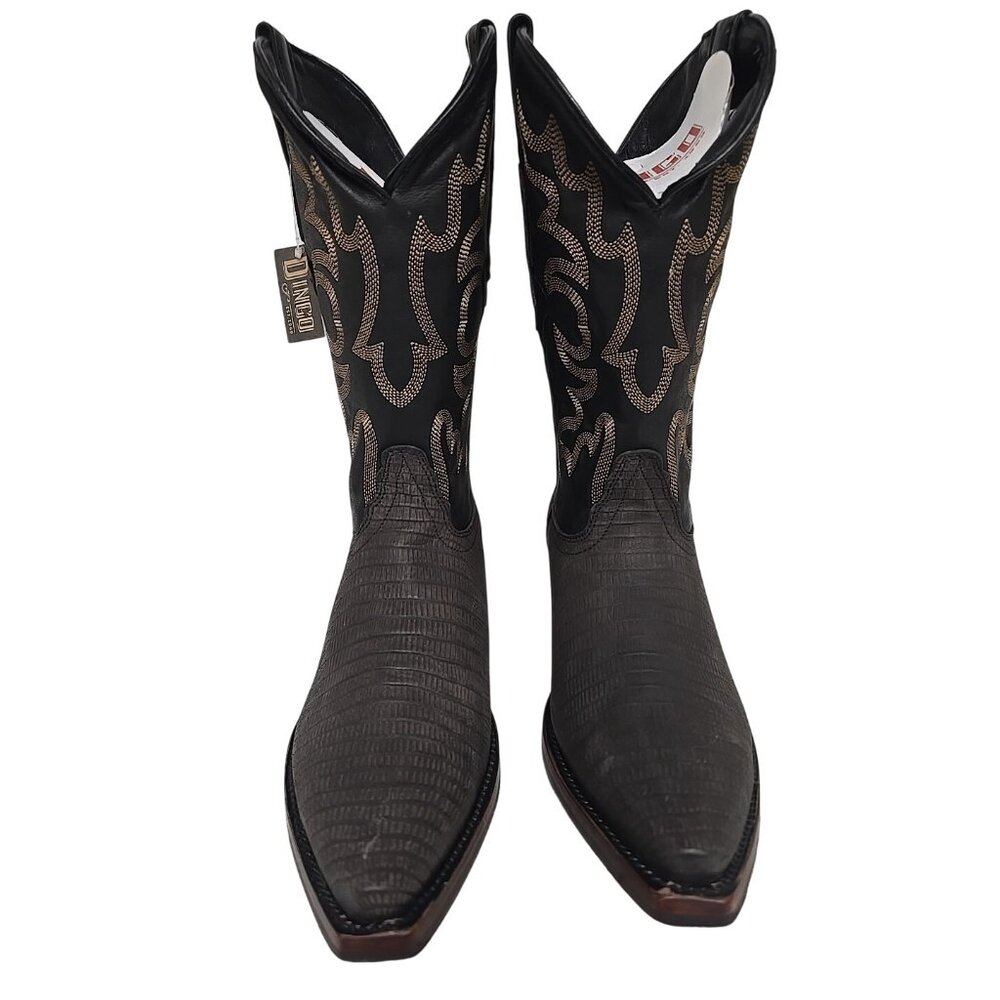 Dingo Men's DI 107 The Duke Snip Leather Pull On Western Boot Black Size 11 EW - Picture 5 of 6